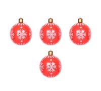 Beaupretty 4 Pièces Boule de Noël Gonflable Géante Rouge PVC pour Jardin | Décoration de Fête Élégante, Montage Rapide, Usage Extérieur, Couleur Rouge Vive, pour Pelouse et Cour
