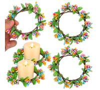 Beaupretty 5 Pièces Couronne de Pâques Décorative pour Porte et Fenêtre en Fer, Soie et Papier, Décoration de Festival Printanière Qui Ne Se Décolore Pas, Style Frais et Coloré