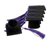 Beaupretty 5 Pièces Couvercle de Bouteille Doctoral Mini en Tissu Non Tissé Pourpre Pompon, Décoration Élégante pour Fête de Remise de Diplômes et Réunions Entre Amis