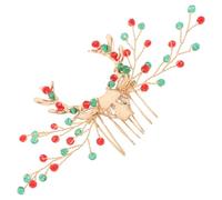 Beaupretty Accessoire Coiffure Noël Forme de Tête de Renne Peigne Vintage avec Cristaux Épingle Cheveux pour Mariage et Fêtes Bijou Cheveux pour Femmes Filles et Garçon Fille