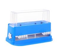 Beaupretty Boîte de Rangement Moyenne pour Cotons-tiges et Cure-dents Jaune Base Bleue, Distributeur Pratique pour Accessoires de Toilette, Usage Cosmétique Quotidien