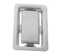 Beaupretty Cache Trou Évier de Salle de Bain en Acier Inoxydable Argenté Rectangulaire, Plaque de Finition pour Lavabo et Baignoire à Trop-plein, Installation Diy, Moderne