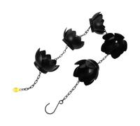 Beaupretty Chaîne de Pluie de Lotus en Fer Noir pour Patio et Jardin | Installation Facile, Résistante aux Intempéries, Flux D’eau, du Bruit, Forme Lotus