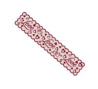 Beaupretty Chemin de Table Nappe Festive Décorative en Polyester Motif Cœur Délicat Rouge ou pour Accessoire Saint-valentin Table D'entrée Salle à Manger