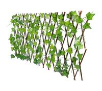Beaupretty Clôture Rétractable Verte Artificielle, Fausse Clôture Verte, Bois et Tissu Soie, Extensible, Vert, pour Côtés de Fenêtre et Cours, Décor de Jardin Extérieur