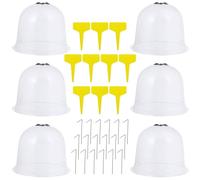 Beaupretty Dôme de Protection pour Plantes 6 Pièces en PVC Résistant UV Couleur Aléatoire | 18 Piquets de Fixation et 10 Étiquettes, pour Jardinage et Plants Repiqués Couleur Aléatoire