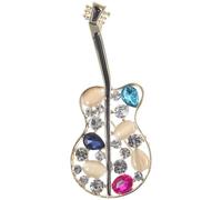 Beaupretty Épingle en Cristal de Guitare Strassée en Alliage pour Manteaux et Costumes, Accessoire Musical Élégant pour Noël et Nouvel An