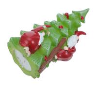 Beaupretty Figurine Lumineuse de Noël en Résine Père Noël Grimpant Vert | Centre de Table Compact, Format Léger, Usage Chambre et Décor Saisonnier