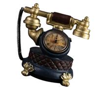 Beaupretty Horloge Vintage en Résine Or Modèle Téléphone de Table Décoratif Artistique pour Décoration Intérieure et Accessoire Photo Prop
