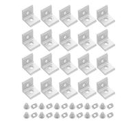 Beaupretty Lot de 20 Équerres en Aluminium Extrudé à 2 Trous, Support en L Résistant aux Intempéries, Précision Élevée pour Applications Extérieures et Domestiques