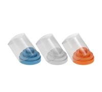 Beaupretty Organisateur pour Embouts de Perceuse à Ongles 48 Trous, Boîte de Rangement Anti-Poussière Ronde 3 Pièces, Étui Porte-Embouts en Plastique Blanc Bleu Orange, Support Professionnel