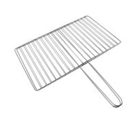 Beaupretty Panier à Poisson Grillé en Acier Inoxydable, Robuste, Vertical | Réutilisable, Poignée Ergonomique, Grille à Mailles, pour Viande et Poisson, Argenté, Barbecue