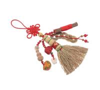 Beaupretty Pendentif Balai Feng Shui à Nœud Chinois Rouge, Mini Balai Vintage de Pièce de Monnaie, Accessoire Décoratif pour Berceau Bébé, et Nettoyage Doux pour -Né, Présent Naissance