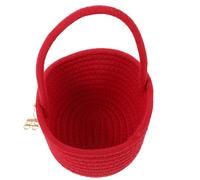 Beaupretty Petit Panier à Poignée Rouge en Fil de Coton pour Mariage | Décor de Table Élégant et Créatif, Usage Réutilisable pour Biscuits et Objets Divers, Style Raffiné