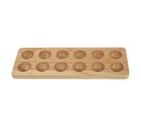Beaupretty Porte-œufs en Bois D'hévéa 12 Compartiments Double Rangée, Support de Rangement Compact pour Œufs, Plateau Stable et Pratique pour Réfrigérateur Cuisine, Organisateur Œufs