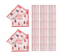Beaupretty Serviettes en Papier Décorées Thème Noël avec Imprimés Sapin, 100 Pièces, Papier Épais Absorbant, Forme Carrée, pour Buffets et Bars à Boissons