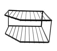 Beaupretty Support d'angle pour Casseroles en Fer Noir à Double Couche, Organiseur la Cuisine Moderne pour Plan de Travail, Optimisation D'espace et Rangement