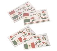 Beaupretty Tatouages Temporaires pour Peau Thème Football Drapeaux Nationaux, 20Pcs Waterproof en Papier Enduit, pour Célébrations Extérieures Mexicaines