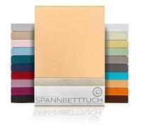 BEAUTEX Drap-housse en jersey de coton premium 160 g/m², taille et couleur au choix (Boxspring - 180x200x45 cm, Abricot)