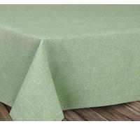 Beautex - Nappe en lin infroissable - Effet lotus - Forme ovale rectangulaire - Taille et couleur au choix, Textile, vert clair, Eckig 160x260 cm