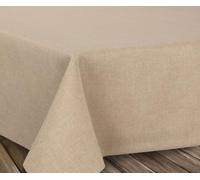 Beautex - Nappe en lin infroissable - Effet lotus - Forme ovale rectangulaire - Taille et couleur au choix, Textile, sable, Eckig 160x260 cm