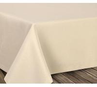 Beautex - Nappe en lin infroissable - Effet lotus - Forme ovale rectangulaire - Taille et couleur au choix, Textile, ivoire, Oval 160x260 cm