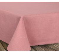 Beautex - Nappe en lin infroissable - Effet lotus - Forme ovale rectangulaire - Taille et couleur au choix, Textile, rose, Oval 130x220 cm