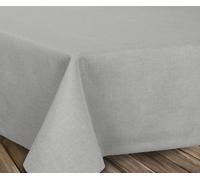 Beautex - Nappe en lin infroissable - Effet lotus - Forme ovale rectangulaire - Taille et couleur au choix, Textile, gris clair, Oval 135x180 cm