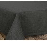 Beautex - Nappe en lin infroissable - Effet lotus - Forme ovale rectangulaire - Taille et couleur au choix, Textile, gris foncé, Oval 160x260 cm