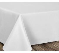 Beautex - Nappe en lin infroissable - Effet lotus - Forme ovale rectangulaire - Taille et couleur au choix, Textile, Blanc., Eckig 110x110 cm