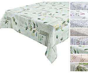 BEAUTEX - Nappe en toile cirée - Lavable - Ronde, ovale ou rectangulaire - Motif et taille au choix - Eucalyptus - Rectangulaire - 140 x 180 cm