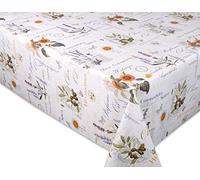 Beautex Provence Nappe de table de jardin En toile cirée lisse et essuyable Motif bois Beige Forme ronde, ovale ou rectangulaire Taille au choix, PVC, Gaufré Provence, Eckig 140x180 cm