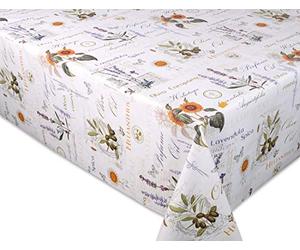 Beautex Provence Nappe de table de jardin En toile cirée lisse et essuyable Motif bois Beige Forme ronde, ovale ou rectangulaire Taille au choix, PVC, Gaufré Provence, Eckig 140x180 cm