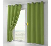 BEAUTEX Rideau occultant à œillets - Opaque, obscurcissant, taille et couleur au choix (largeur 140 cm, hauteur 145 cm, vert pomme)