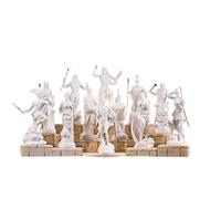 BeautifulGreekStatues Lot de 12 statues olympiennes dieux du Mont Olympe Panthéon en albâtre 17 cm
