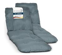 Beautissu 2X Coussin Bain de Soleil Chaise Longue Matelas transat extérieur