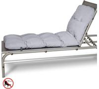 Beautissu 2X Matelas pour chaise longue Deckchair Flair RL, 190x60x8 cm, gris clair