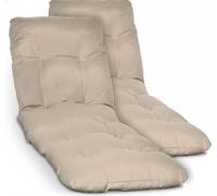 Beautissu 2X Matelas pour chaise longue Deckchair Flair RL, 190x60x8 cm, naturel