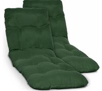 Beautissu 2X Matelas pour chaise longue Deckchair Flair RL, 190x60x8 cm, vert foncé