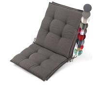 Beautissu 2X Premium Coussin Chaise Jardin Dossier Bas avec Sangles