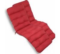Beautissu 2X Transat confortable Deckchair, 200x50x8 cm, rouge