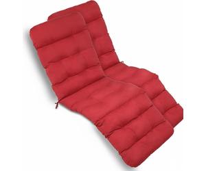 Beautissu 2X Transat confortable Deckchair, 200x50x8 cm, rouge