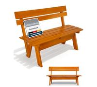 Banc de jardin Beautissu résistant aux intempéries en bois 2 places 120 cm de large Tromsö