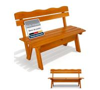 Banc de jardin Beautissu résistant aux intempéries en bois 2 places 120 cm de large Tromsö