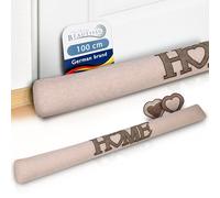 Beautissu Bas de Porte en Coton Contre Le Froid avec Remplissage et Tenue | 100cm Poids 1,1 kg Crème Boudin de Fenêtre Coussin Robuste Ferme anti-courant d'air coupe-vent d'entrée rouleau anti Tuuli