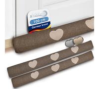 Beautissu Bas de Porte en Coton Contre Le Froid avec Remplissage Tenue | 100cm poids 1,1 kg marron robuste 2x comme boudin de fenêtre coussin de Ferme arrête courant d'air d'entrée Tuuli HR