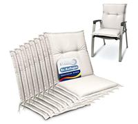 Beautissu Base NL Lot de 8 Coussin Fauteuil de Jardin 100x50x6cm - Coussin Assise Nature pour Jardin, Balcon, Camping - Matelas Coussin Chaise à Dossier Bas