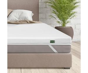 Beautissu BeauNuit MT Lux 7 Secteurs Surmatelas 100x200 cm avec Mousse Visco Epaisseur 7 cm - Surmatelas pour Sommier à Ressorts & Matelas jusqu'à 30 cm Protège-Matelas Antidérapant & Respirant