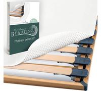 Beautissu BeauTect - Protege matelas Blanc - 60x120 cm - Isolateur pour sommier a lattes - A picots souples - Lavable - Uni