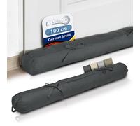 Beautissu Boudin Bas de Porte 100% Coton Isolant avec Passant pour Porte | 100x10cm anthracite 100% de fenêtre de jardin poignée transport bloque air anti froid plusieurs tailles Viento